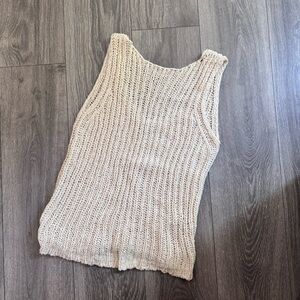 Massimo Dutti White Sweater Tank Top